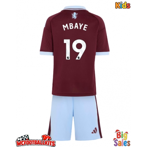 Aston Villa Ibrahim Mbaye #19 Replica Home Stadium Kit for Kids 2026-27 Short Sleeve (+ pants)